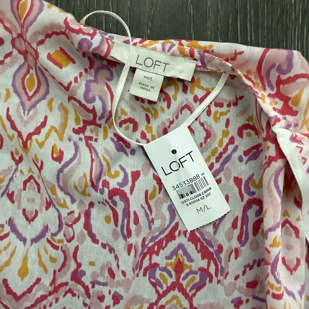 Ann Taylor Loft Long‎ Boho Resort Duster Cardigan Size M/L Pink NWT Vacation